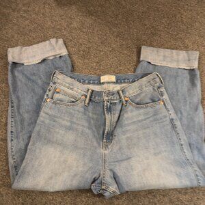 GAP Barrel High Rise Cuffed Denim Jean Size 14R/32